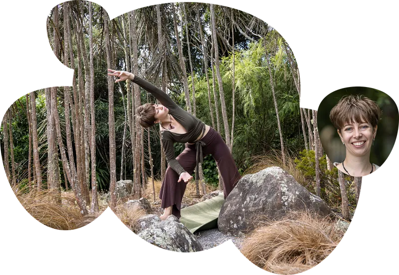 RealMe photo of young woman doing yoga in forest